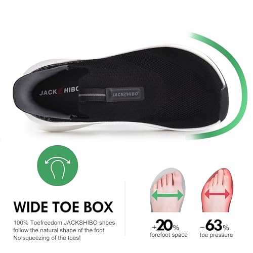 Image of Men Slip in Free up Hands Shoe Wide Toe Box Arch Support Orthopedic Walking