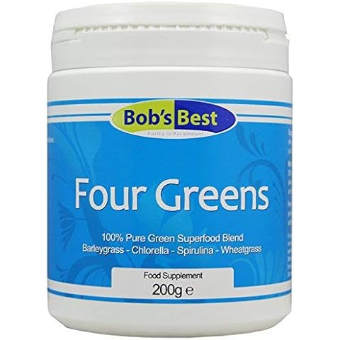 Four Greens Natural Supergreen Complex Chlorella Spirulina Barleygrass & Wheat Grass - 200 Grams Cover