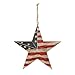 Darice Americana 4th July Decor - USA Flag Crackled Barn Star - SM 5.75" 4pk