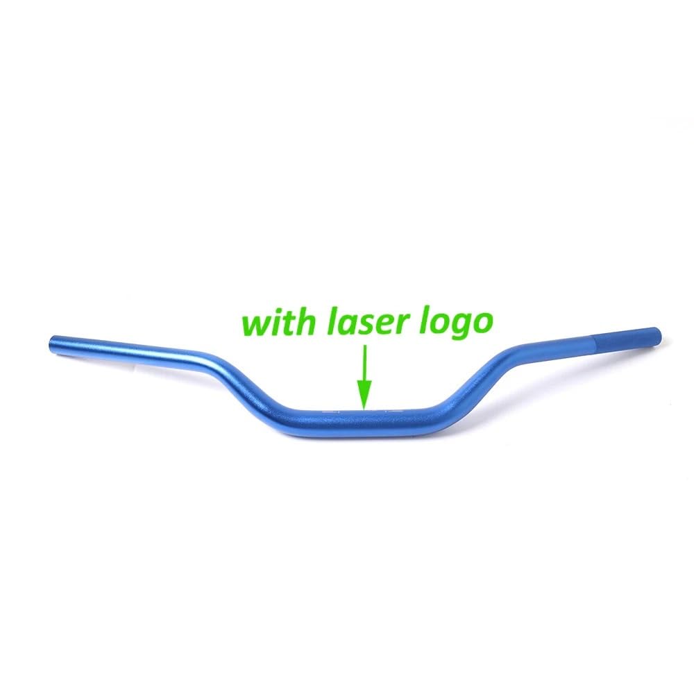 Uchwyty kierownicy motocyklowej 28mm 1-1/8 ''kierownica motocykla stop aluminium CNC piaskowanie kierownica pasuje do Yamaha 530 R6 R3 CBR1000RR(Blue-laser logo)