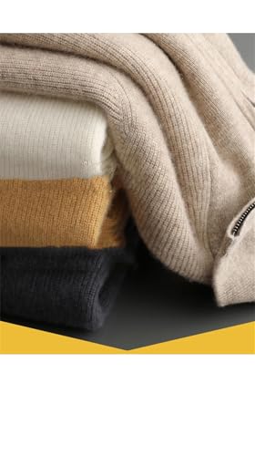 Men's Cashmere Sweaters Thick Knitted Pullover Casual Lapel Long Sleeved Men's Clothing4