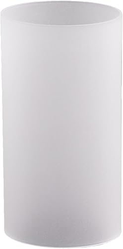 WGVI Funda para portavelas Hurricane, W 3", Ht 6", cilindro de vidrio esmerilado abierto ambos extremos, pantalla de tubo de chimenea, 1 pieza