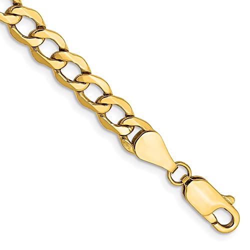 IceCarats 10K Solid Yellow Gold 5.25mm Curb Link Chain Bracelet3