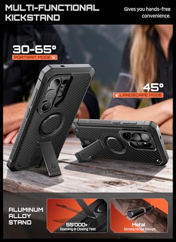 Image of SUPCASE for Samsung Galaxy S26 Ultra Case with Stand (UB Pro Mag), [2 Front Frames] [Compatible with Wireless Charge] [Built-in Screen Protector & Belt-Clip] Protective Phone Case for S26 Ultra,Aramid
