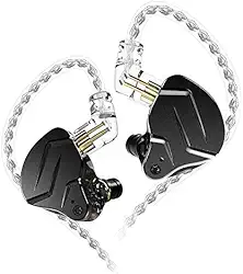 Fone de Ouvido Kz Zsn Pro X, Retorno Monitor de Palco, Hibrido 2 Drivers 1BA+1DD, Cancelamento de Ruído, Cabo Destacável (Preto sem Mic)