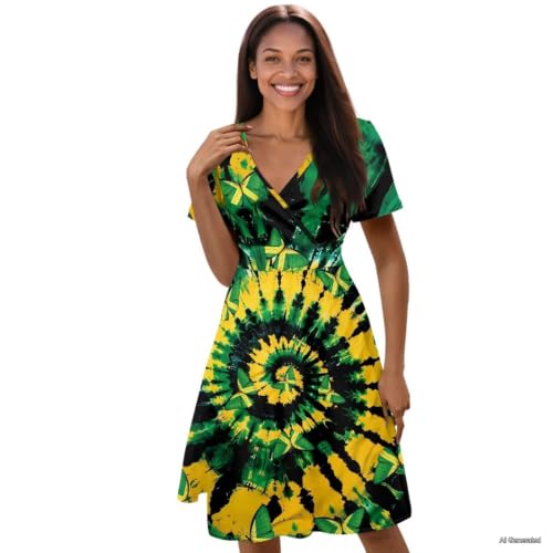 Image of Women's Summer Dresses Short Sleeve Formal Dresses with Pockets | Lightweight Quick‑Dry Soft Comfortable 2026 Fashion Dresses Loose Plus‑Size High‑Waisted