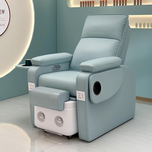 Silla de spa de pedicura con sillón reclinable de masaje y baño de pies para servicios de salón y spa