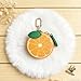 Sanxiner Cute Fruit Coin Purse Charms Kawaii Cherry Keychain With Zipper Coin Pouch,Strawberry Bag Charms Orange Change Purse Cute Apple Mini Bag with Keychain for AirTag (Orange 1)