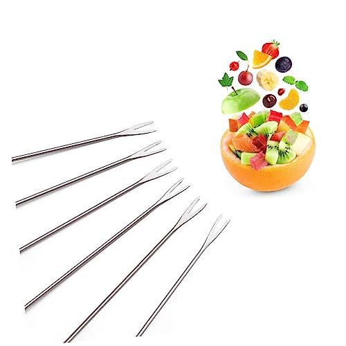 Garneck 5pcs Stainless Steel BBQ Forks Grill Utensils Set for Outdoor Camping Non-Slip Handle Heat Resistant Easy to Clean Random