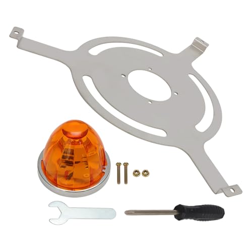 Alpha Rider Watermelon Air Cleaner Lights Kit with 304 Stainless Steel Adapter Plate Push Top Style Bolt Mount Breather Light Bracket Universal Fit Kenworth Trucks