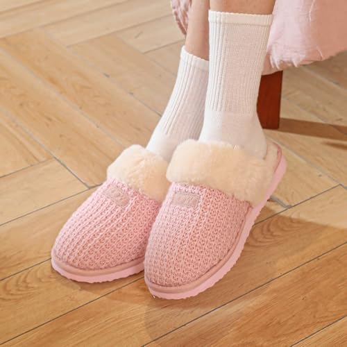 Image of OOW Cozy House Slippers for Women with Memory Foam Fuzzy Shoes for Indoor
