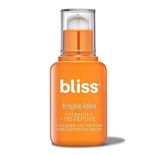 Bliss Bright Idea Vitamin C & Tri-Peptide Collagen-Protecting & Brightening Serum | Brightens Skin, Diminishes Dark Spots & Visibly Firms | Clean | Paraben Free | Cruelty-Free | Vegan | 1 oz