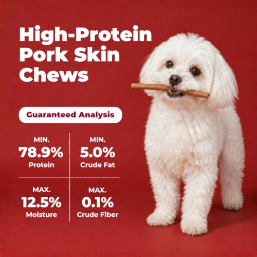 Image of Best Pet Supplies GigaBite Pork Skin Dog Chews - 6 inch Rolls, 12 Count