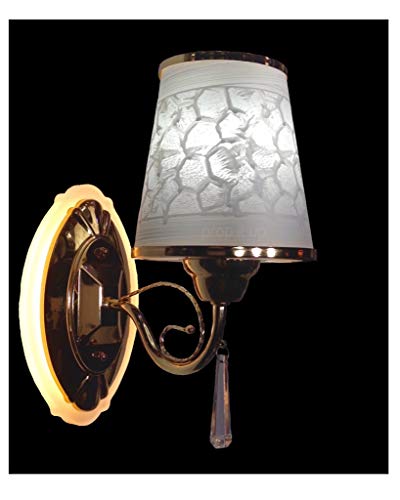 Image of Prop It Up SFL Gold Finished Designer Back vase led wall Light with E-27 Holder, and Free Triple Color led Bulb (E-27) design-1044 /1w