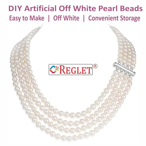 Image of 330 Pcs Off White Pearl Beads for Jewellery Making Kit - 10 mm - Beads for Bracelet Making Kit - Pearls for Craft - 200g
