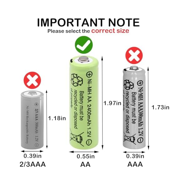 1.2v AA Size 2400mAh High Capacity Rechargeable Batteries,Low Self Discharge NiMH Battery for Outdoor Solar Lights,Path Light, Keyboard, Microphones(12 Packs) - Image 3