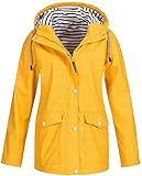  WANC Schnelltrocknende üBergangsjacke FüR Damen LangäRmlige Kapuze Herbst- Und Winterregenjacke Regenschutzjacke Bergsteigerjacke Outdoor Sports Winddichte Jacke