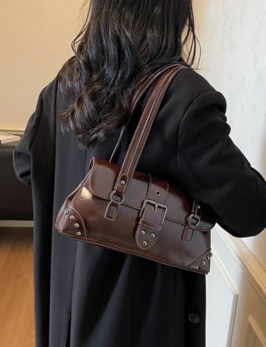 Image of Studded Purses Y2k Shoulder Bag Vintage Leather Punk Handbag Grunge