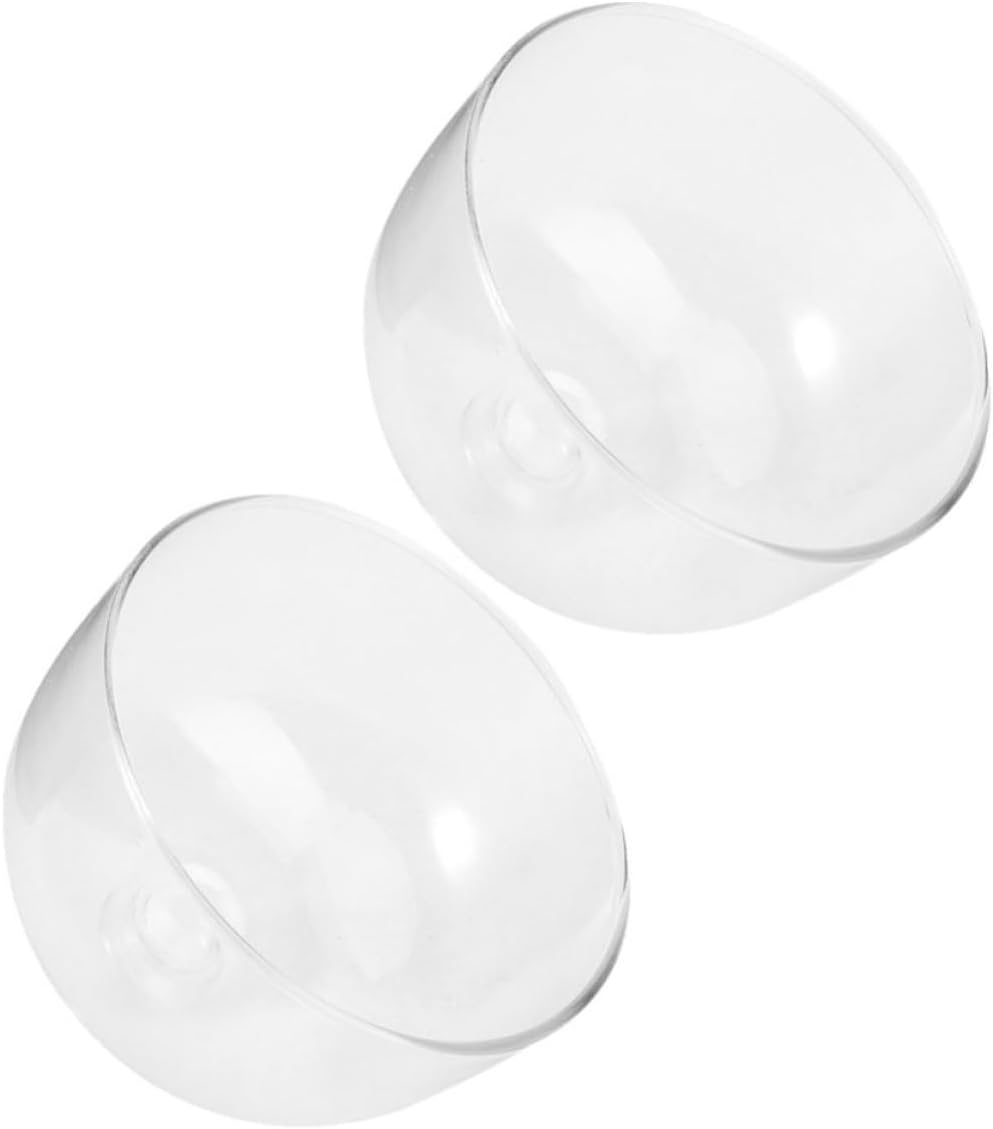 2pcs Glass Cake Cover Dome round Food Display Cover with Dust-proof and Moisture Protection Features, for Preserving Fruits and Pastries in Home or Party Settings