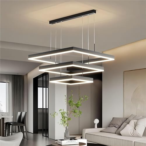 Lustre moderne à LED à intensité variable avec télécommande - 8