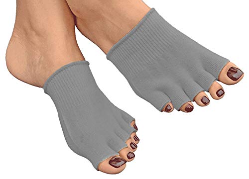 Huaqi Yoga Socks Toeless Pilates Gym Grip Non Skid Non Slip Socks, Half-Toe Sock (Grey) #TOP1