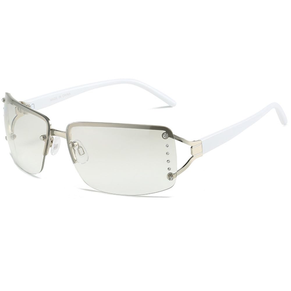 Lunettes de soleil rectangulaires sans monture légères anti-reflet - 8