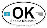 US Decal, Inc. Saddle Mountain, Oklahoma Oval Sticker with State Flag