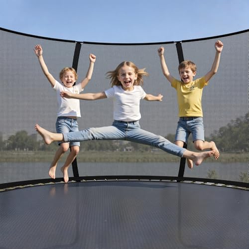 Outroad Trampoline 14FT Trampoline Outdoor with Safety Enclosure Net and Ladder, Round Recreational Trampoline for Kids, Adults with ASTM Approval，Black-14FT - Thumbnail 6