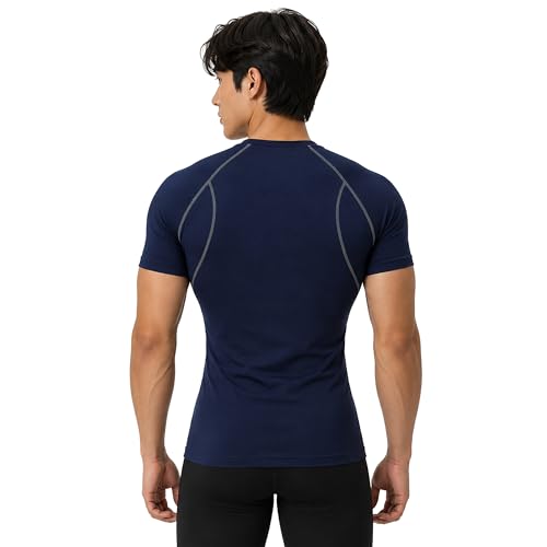 Image of DEVOPS 3 Pack Men's Athletic Short Sleeve Compression Shirts
