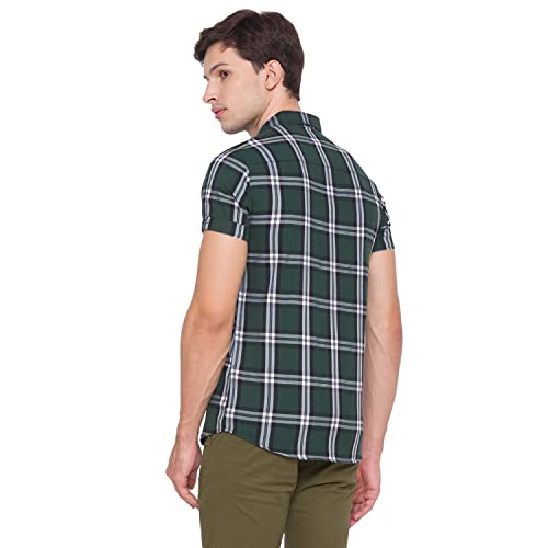 Image of Spykar Men's Slim Shirt (8907966632813 Bottle Green XL)