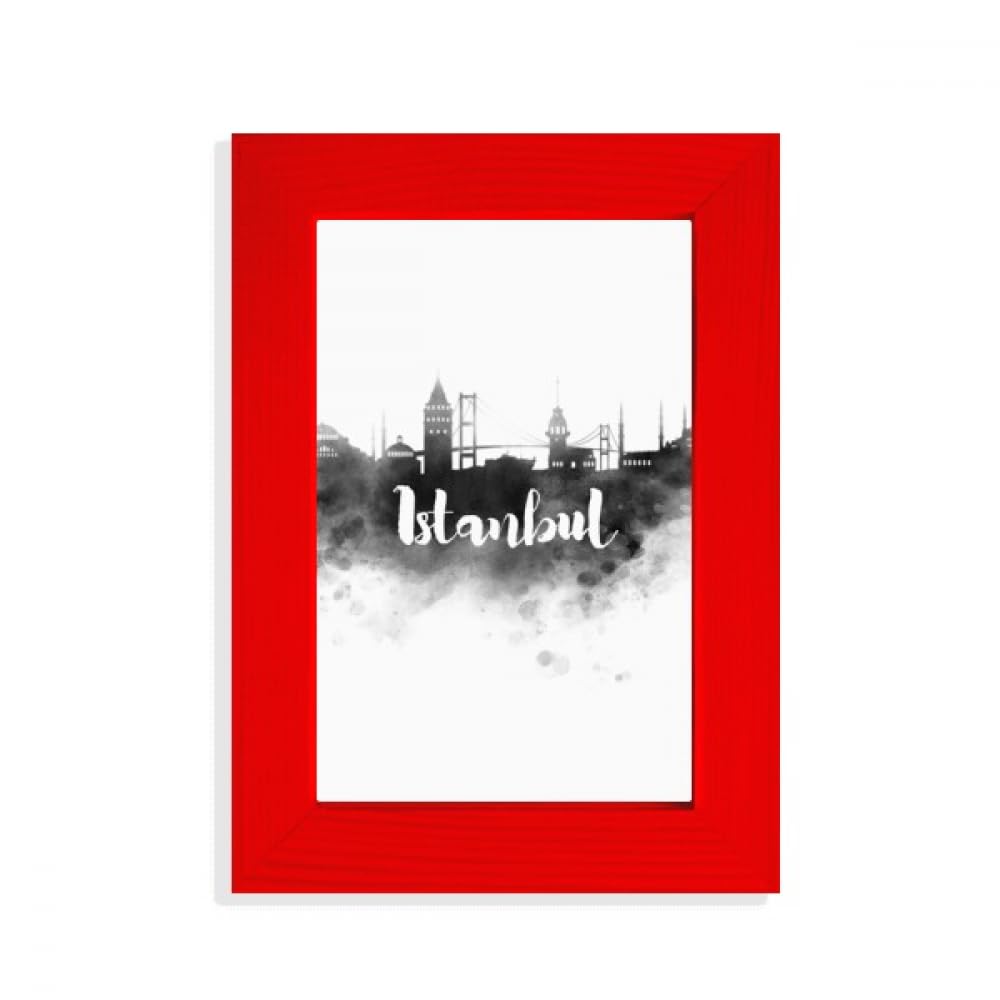Cadre photo Istanbul Turquie Landmark Ink City rouge pour décoration murale