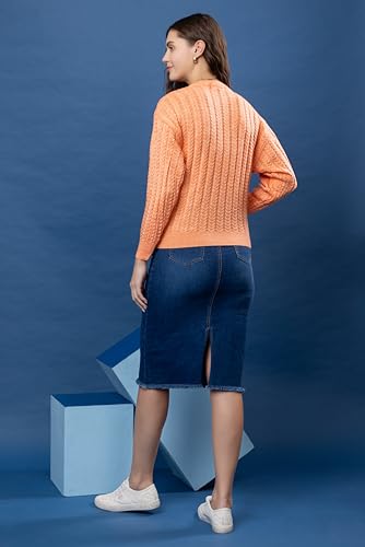 Image of Wear lusso Women's Woolen Cable Knit Pullover Sweater | Full Sleeve Round Neck Winter Wear | 100% Wool Soft & Warm Stylish Sweater for Girls, Ladies & Women | Cozy Casual Winter Fashion