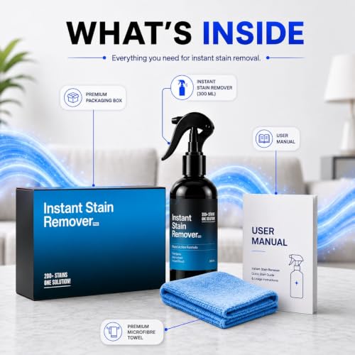 Image of Instant Stain Remover Pro Spray, Rapid Action Formula, Multi-Surface Cleaner for Car, Sofa, Kitchen and Fabric, 300 ml (PACK OF 2)