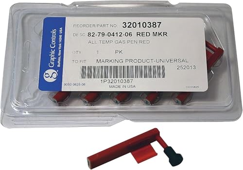 Chart Recorder Pen, Red, 0.800 In Bold, PK6