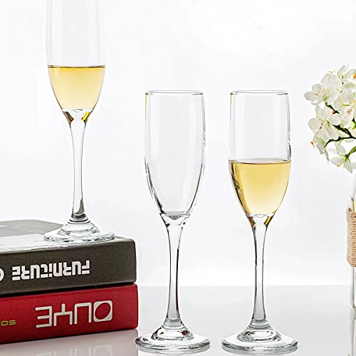 UMEIED Set of 12 Premium 6 Oz Champagne Flutes for Weddings and Parties