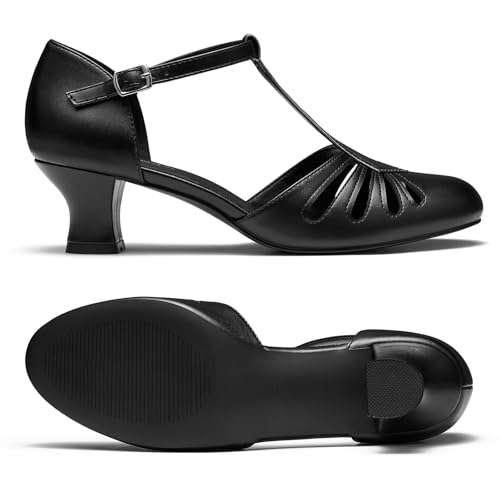 YESSA T-Strap Character Shoes for Women 2" Dance Shoes 1920s Shoes for Ballroom Latin Salsa Swing Folklorico Tango Wedding Flapper Gatsby Shoe3