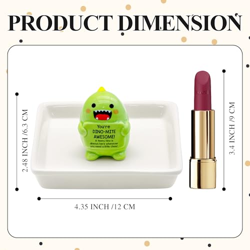 Image of PUDDING CABIN Funny Birthday Gifts for Women Dinosaur Ring Holder Dish for Rings Earrings Necklace Bracelets Jewelry Organizer Cute Room Decor, Mothers Day Gift for Mom Friendship Christams