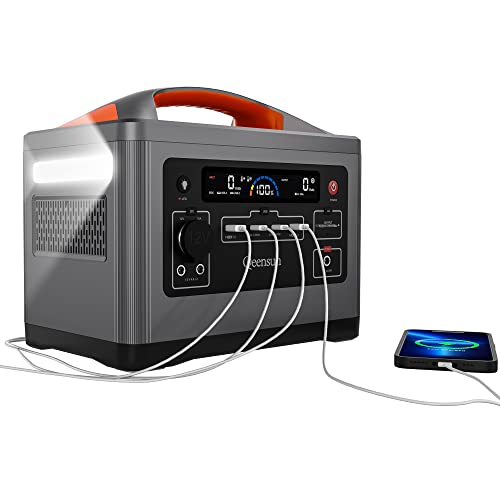 Qeensun Tragbare Powerstation, Mobile Stromversorgung mit LiFePO4, 537.6Wh...