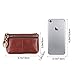 Fmeida Leather Wallet with Keychain- Coffee Coin Purse- Zipper Credit Card Holder for Women