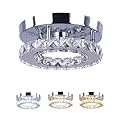 diisunbihuo Modern Mini Led Crystal Chandelier Semi Flush Mount Crystal Pendant Ceiling Light for Bedrooms Dinning Rooms Hallway (Multicolor)