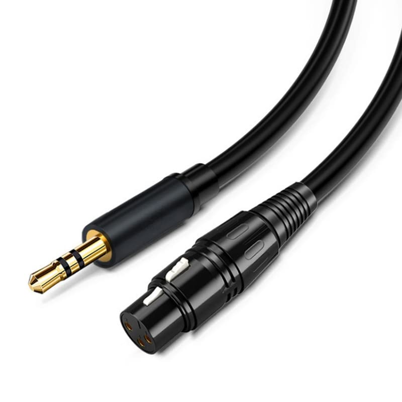 fdealz® [ 1 Piece / 1.5 Meters Microphone Cable XLR to Jack Mic Lead Aux Cable 3.5 mm Male to XLR Female for Smartphones Players PCs Laptop Stereo Amplifier(Black)-image-14