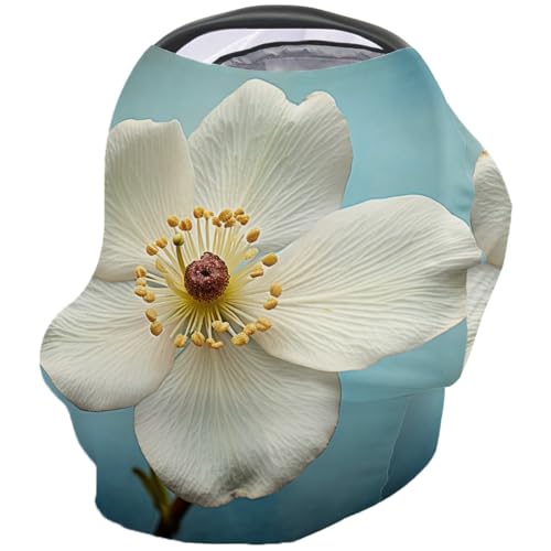 Nursing Cover for Breastfeeding Scarf, Teal Baby Car Covers Super Soft Multi Use for Canopy Shopping Cart Cover Blanket Stroller Cover