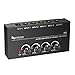FIFINE Ultra Low-Noise 4-Channel Line Mixer for Sub-Mixing,4 Stereo Channel Mini Audio Mixer with AC adapter.Ideal for Small Club or Bar. As Microphones,Guitars,Bass,Keyboards or Stage Sub Mixer-N5