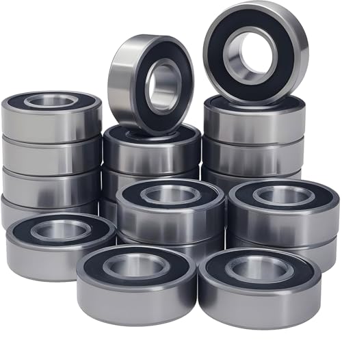 Image of 20 PCS R6-2RS Bearings 3 /8 ID x 7 /8 OD x 9 /32 Width Small Bearings Pre-Lubricated and Double Rubber Sealed Miniature Deep Groove Ball Bearing