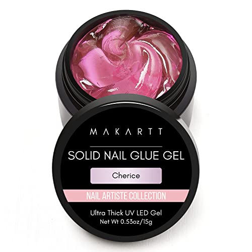 Makartt Solid Nail Gel Glue For Soft Gel Nail Tips Cherice Solid Nail Glue Gel For Press On Nails Acrylic Fake Nails Solid Builder Gel For Nail Strengthen Nail Art Diy Home Salon 15Ml Uv Light Cured #TOP18