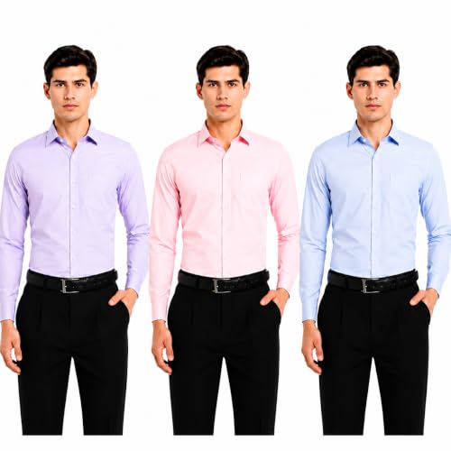 Image of Men's Solid Formal Shirt | Premium Cotton Rich Full Sleeves Shirt | Comfort Fit Office Wear Shirt with Single Chest Pocket | Stylish Casual & Formal Shirt for Men