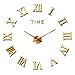 Coraltree DIY 3D Wanduhren Moderne Mute große Wanduhr XXL Stumm Spiegel Aufkleber für Dekoration Geschenk Nach Hause Restaurant Büro und Hotel (Gold)