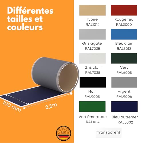 Patch de réparation autocollant bâche remorque et tente de camping RAL 5002