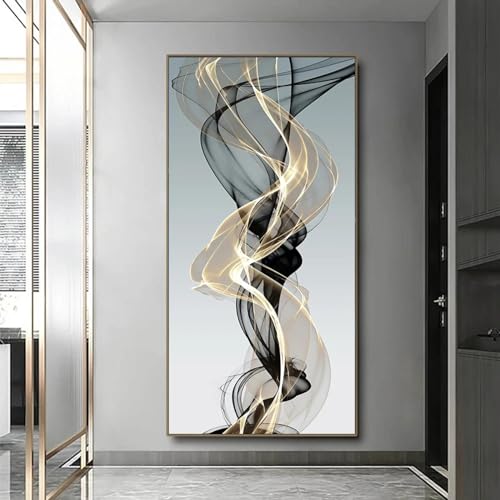 Impression sur toile abstrait moderne or et gris pour affiche murale salon