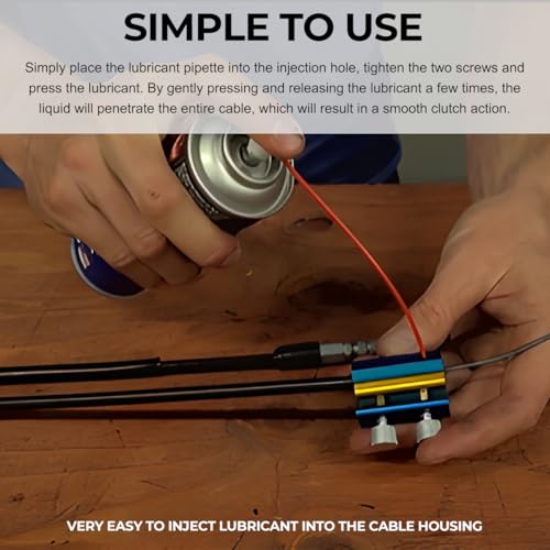 Image of Cable Lubricator, Aluminum Portable Wire Lubricant Tool Brake Cable Luber, Dual Throttle Clutch Line Oiler for Bike Scooter Motorcycle ATV Dirt-Bike, Car Accessories (Black & Silver)